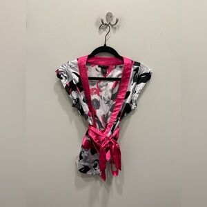 BCBGMaxAzria Pink and White Floral Top